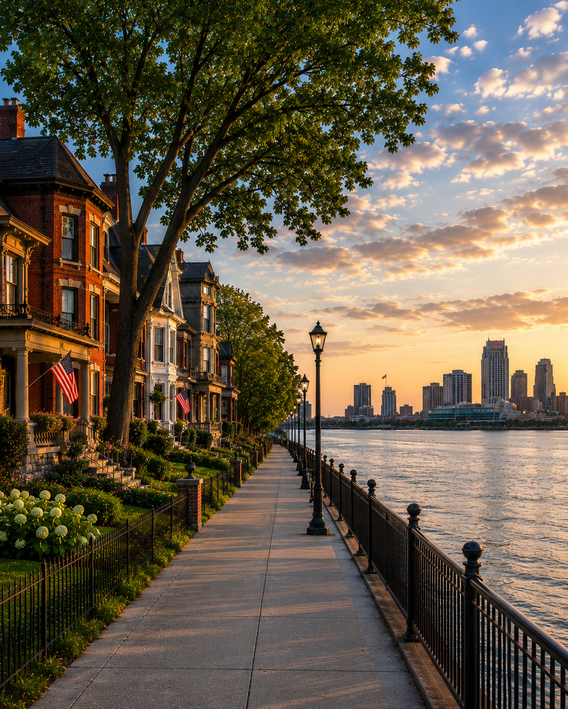 A Michigan craftsman bungalow in late-afternoon golden light