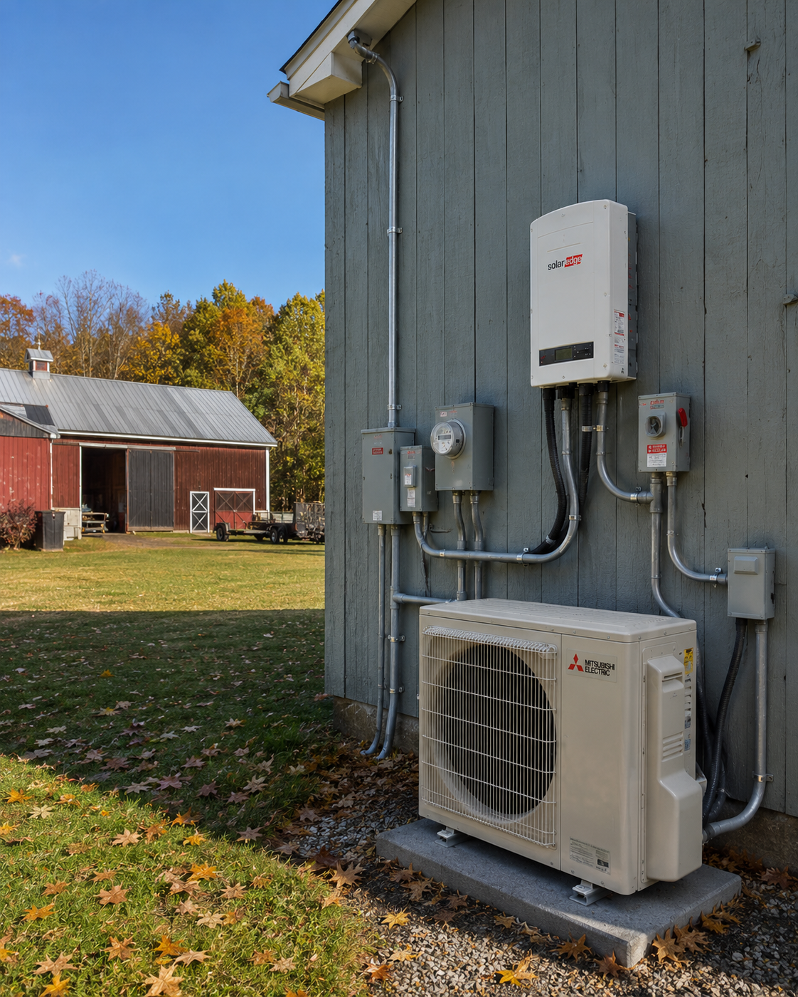 Efficiency Vermont heat pump installation, a residential air-source heat pump system at a Vermont home