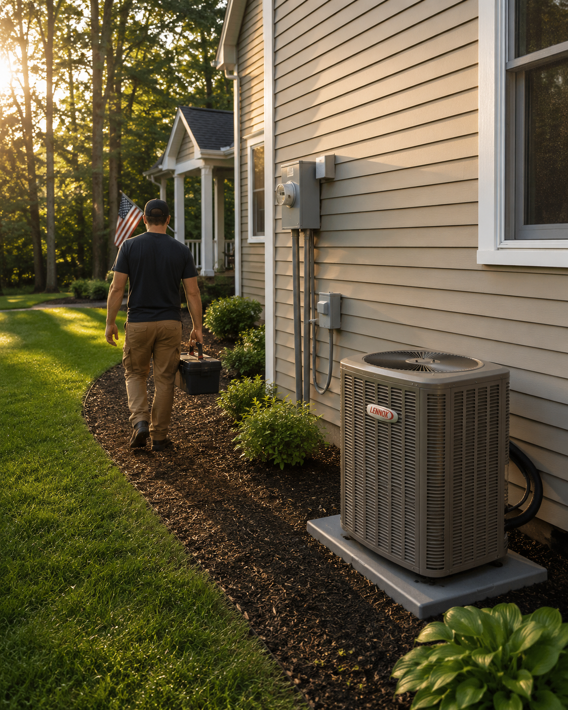 NHSaves heat pump installation, a residential air-source heat pump system at a New Hampshire home